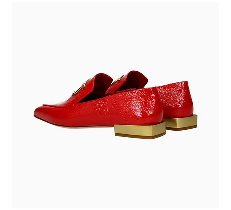 商品Salvatore Ferragamo|SALVATORE FERRAGAMO 女士红色皮革乐福鞋 0693105,价格¥2701,第8张图片详细描述