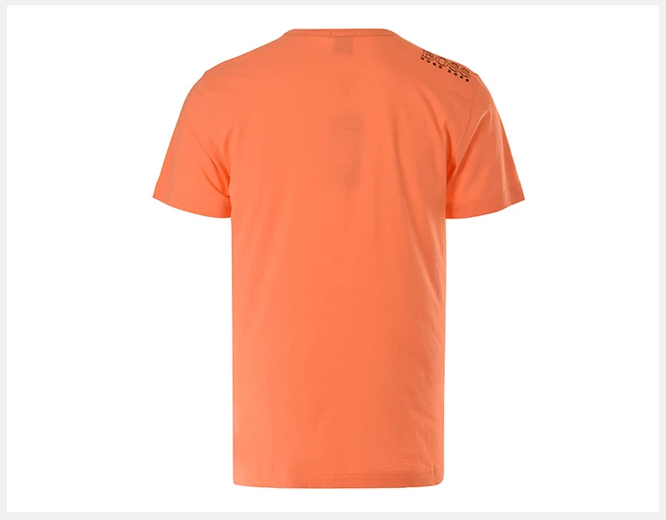 商品Hugo Boss|Hugo Boss 雨果博斯 男士橙色纯色款棉质短袖T恤 TEE-181-6415-644,价格¥489,第4张图片详细描述