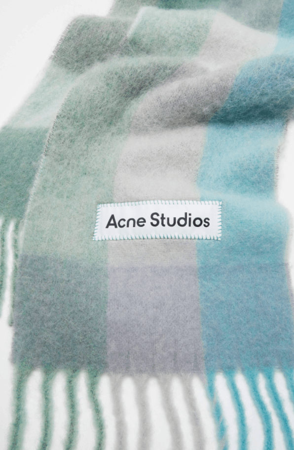 商品Acne Studios|Acne Studios 男女冬季保暖格纹多色流苏彩虹围巾羊毛披肩两用（香港仓发货）,价格¥1978,第11张图片详细描述