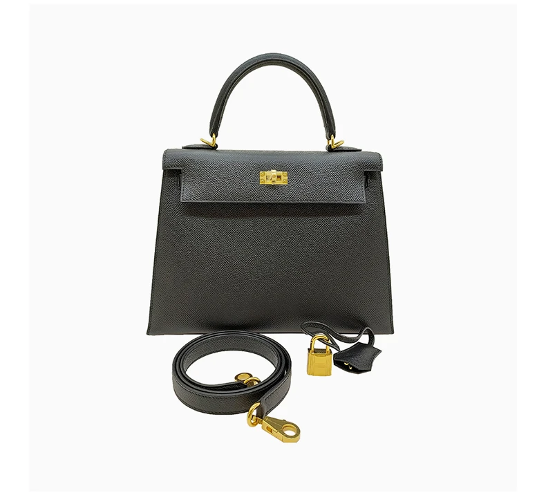 商品[国内直发] Hermes|HERMES 女士黑色手提包 KELLY25E-BLACK-GO,价格¥264677,第8张图片详细描述