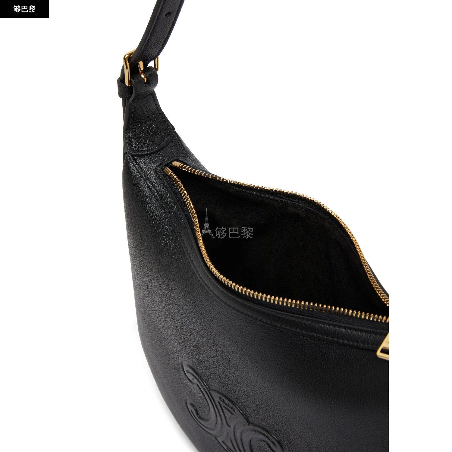商品Celine|【预售】 女士 单肩包 Heloïse Triomphe小号柔软牛皮革手袋  117253FLH.38NO/38NO CEL6X8NQBCK,价格¥22093,第6张图片详细描述