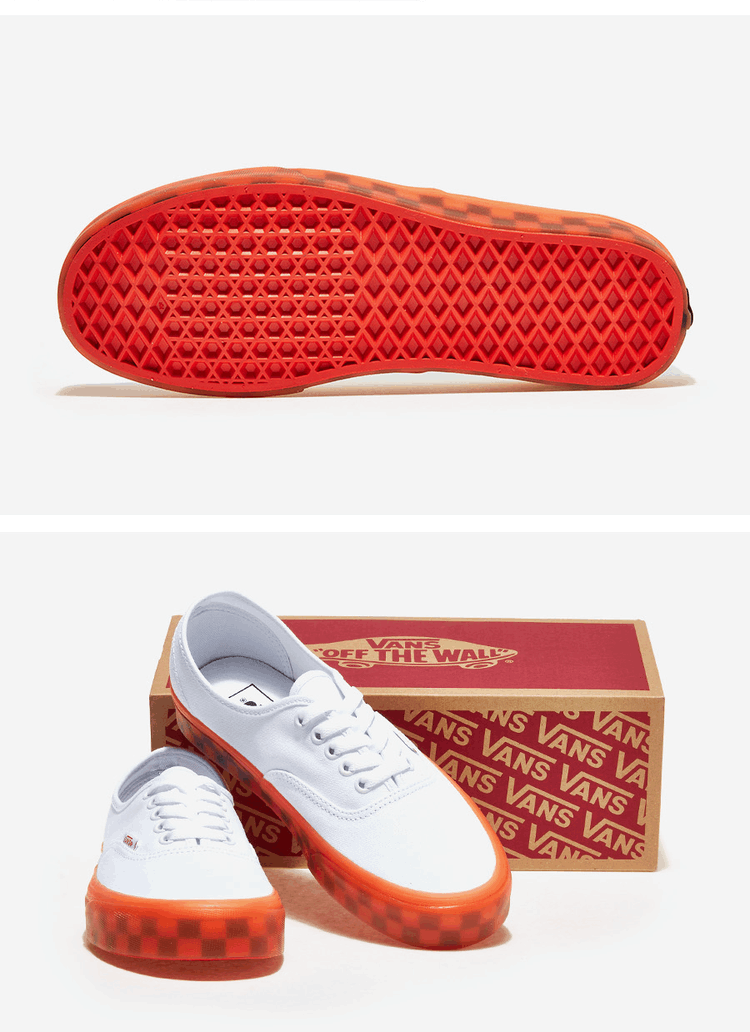 商品Vans|【Brilliant|包邮包税】万斯 AUTHENTIC  运动鞋 帆布鞋  VN0A5KRDAVE (TRANSLUCENT) TRUE WHITE/ORANGE SUNRISE,价格¥216,第6张图片详细描述