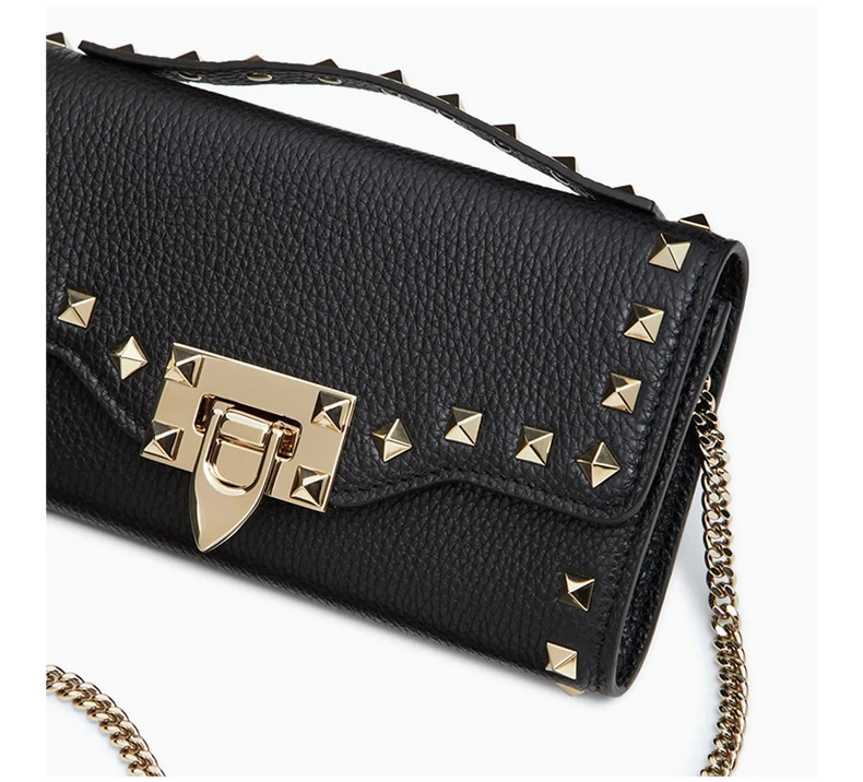 商品Valentino|VALENTINO 女士黑色皮革单肩包 WW2P0U99-VSH-0NO,价格¥4218,第10张图片详细描述