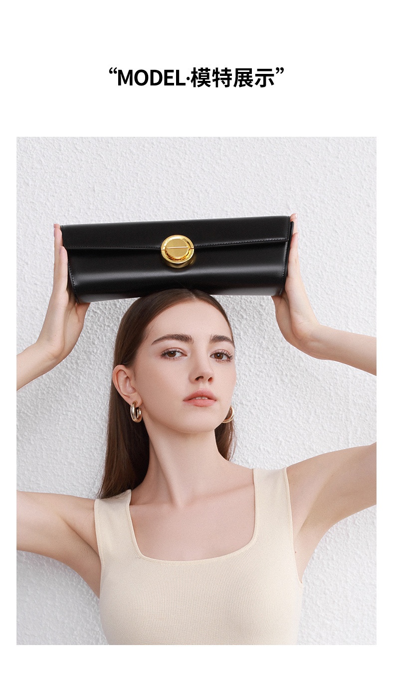商品[国内直发] GLENVINTEN|英国品牌2023法棍包包真皮女包高级感轻奢斜跨单肩腋下包小众简约时尚手包,价格¥496,第10张图片详细描述