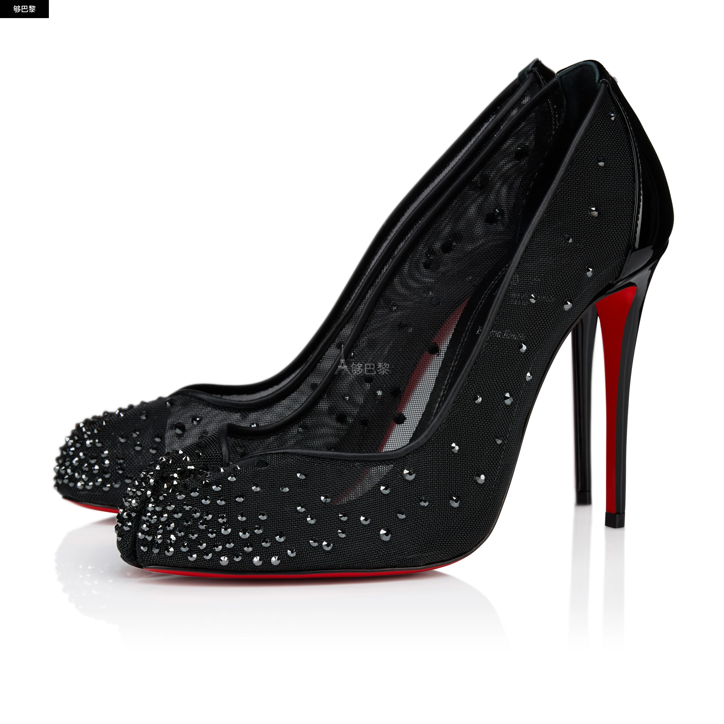 商品Christian Louboutin|【预售】 CL红底鞋 25春夏 女士 高跟鞋 Bridiela Una Strass 1250963b439,价格¥14274,第4张图片详细描述