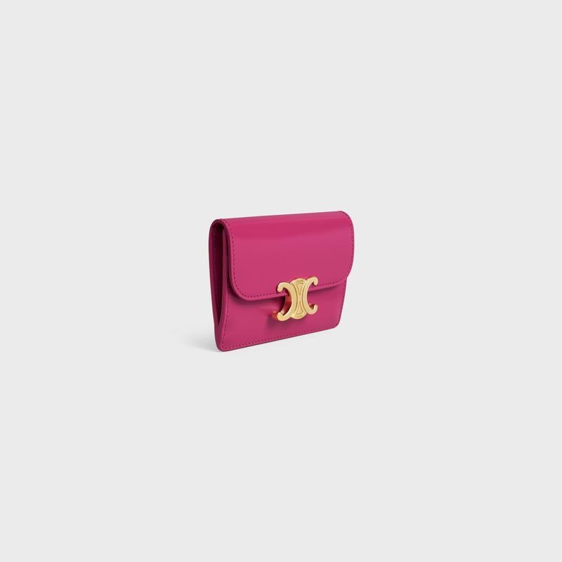 商品Celine|CELINE赛琳 女士紫红色小牛皮卡片夹,价格¥3239,第4张图片详细描述