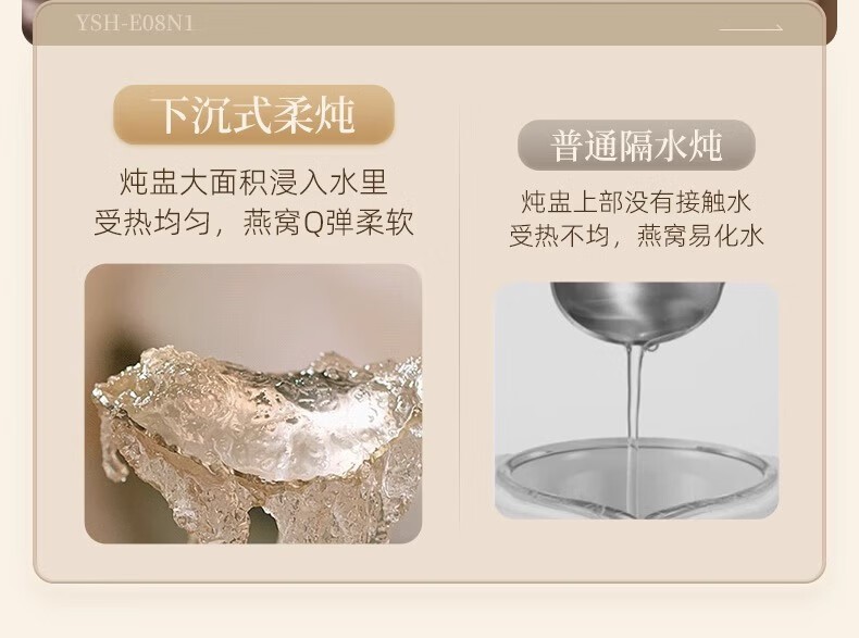 商品[国内直发] Bear|小熊养生壶YSH-E08N1恒温养生杯燕窝炖盅多功能小型全玻璃煮茶器 小熊E08N1+ 0.8L +0.3L炖盅,价格¥222,第8张图片详细描述