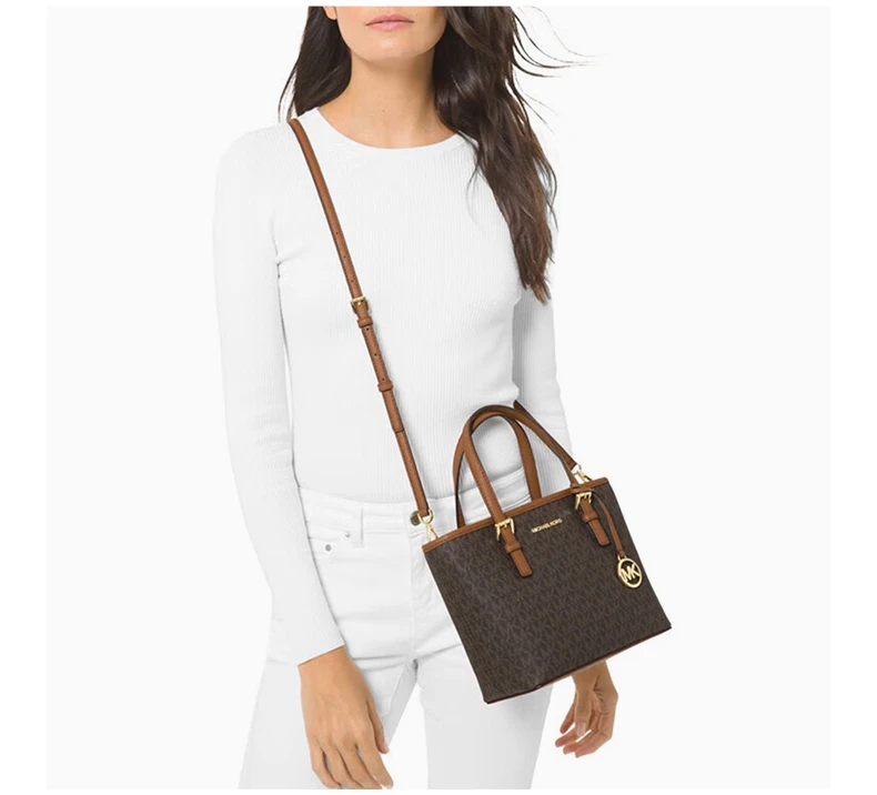 商品Michael Kors|MICHAEL KORS 拼色女士托特包 35T9GTVT0B-BROWN,价格¥752,第8张图片详细描述