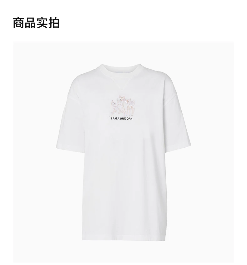 商品[国内直发] Burberry|BURBERRY 女士白色T恤 8042984,价格¥3474,第4张图片详细描述