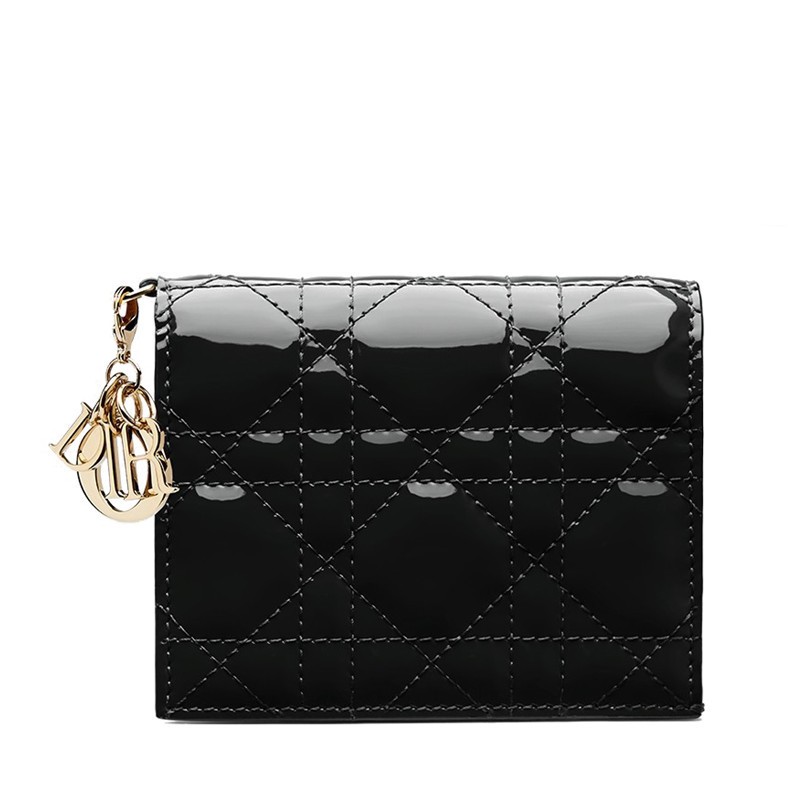 商品Dior|【包税】DIOR/迪奥  经典款Lady Dior女士漆皮短款钱包,价格¥4771,第2张图片详细描述