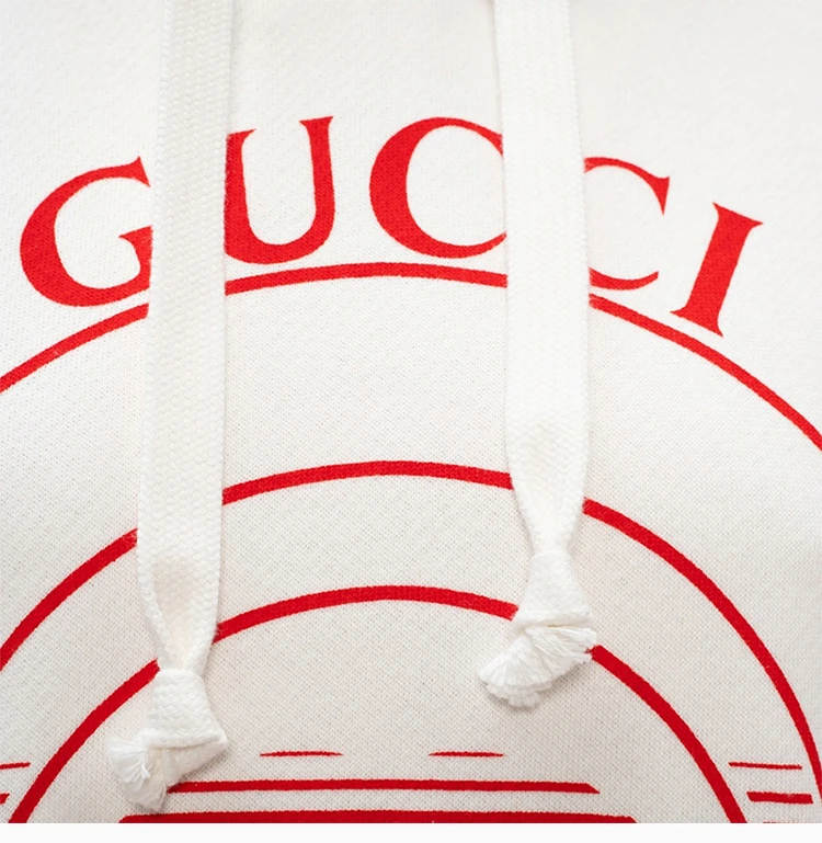 商品[国内直发] Gucci|GUCCI 女士白色红色logo带帽卫衣 615061-XJCRR-9104,价格¥6573,第8张图片详细描述