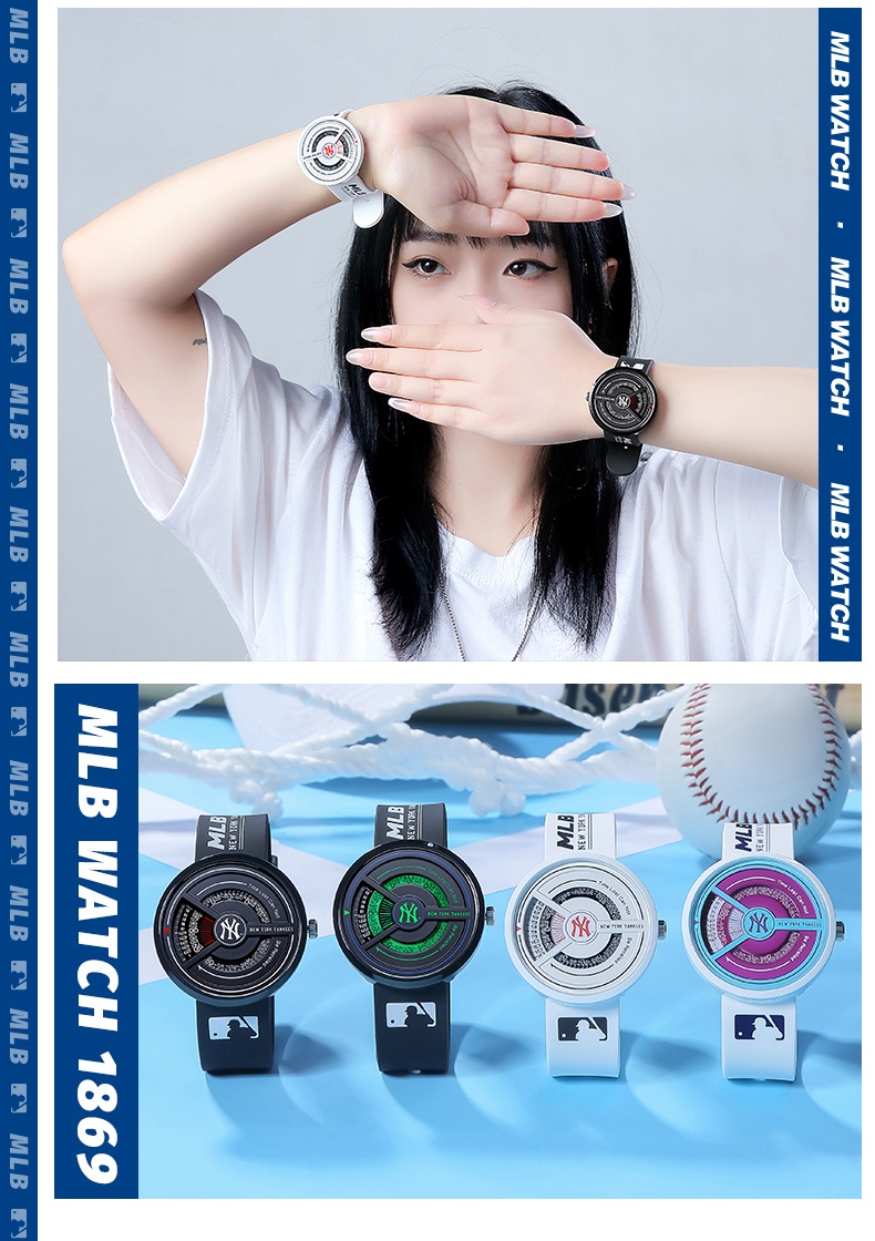 商品[国内直发] MLB|MLB 美职棒NewYork系列街头潮酷个性指针手表 运动潮流防水石英女表 欧美表 NY607,价格¥458,第9张图片详细描述