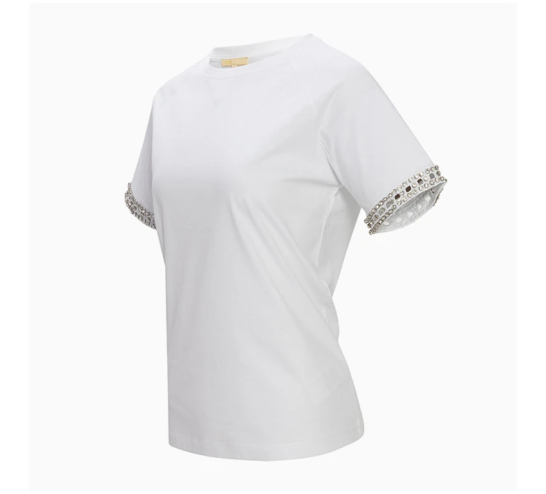 商品Maje|MAJE 女士白色棉质T恤 R130045P-WHITE,价格¥260,第5张图片详细描述