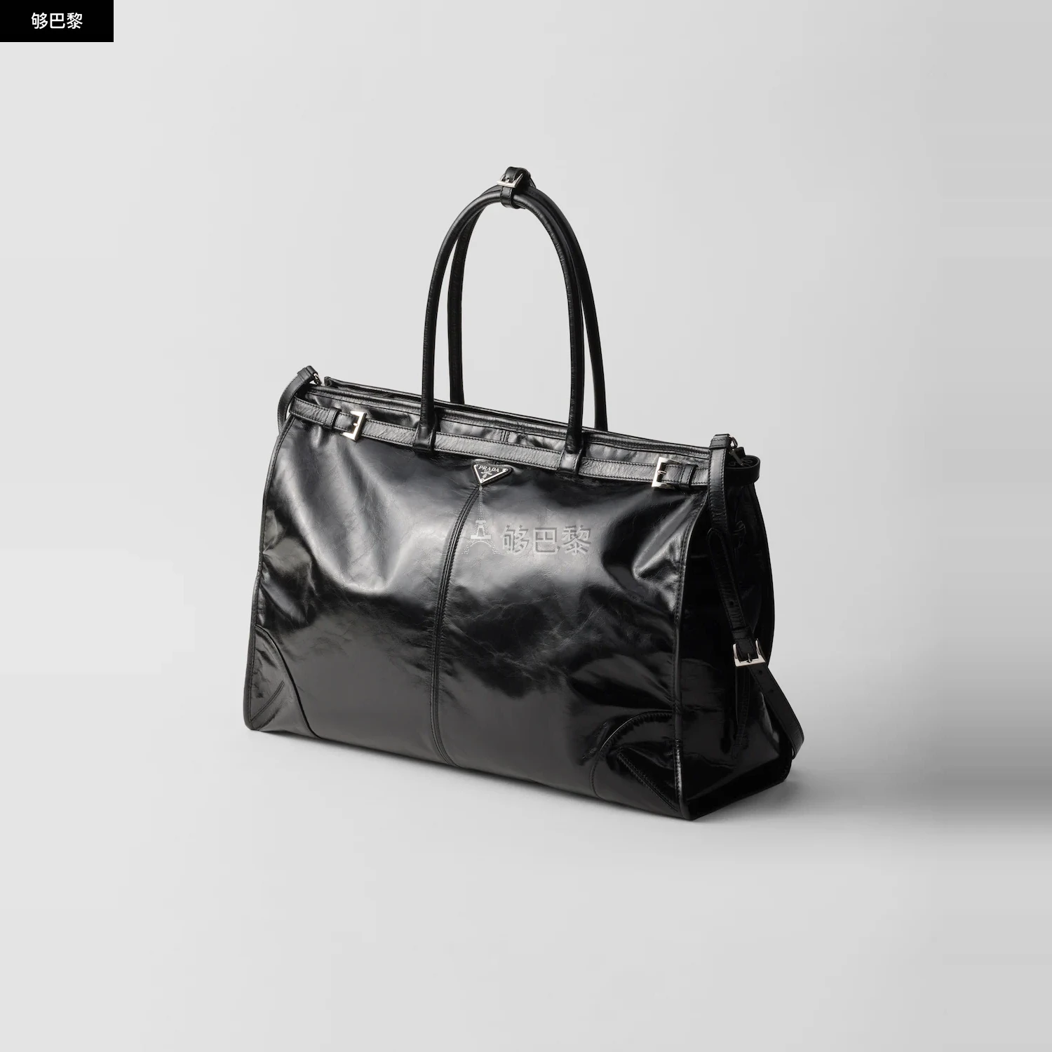 商品Prada|【预售】 普拉达 24秋冬 男士 手提包 Cabas en cuir 2VG128_2CYR_F0002_V_OOO,价格¥23674,第5张图片详细描述