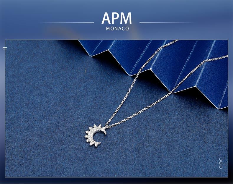 商品apm Monaco|月亮项链女锁骨链毛衣链简约小巧气质锁骨链 AC5522OX（香港仓发货）,价格¥406,第1张图片详细描述
