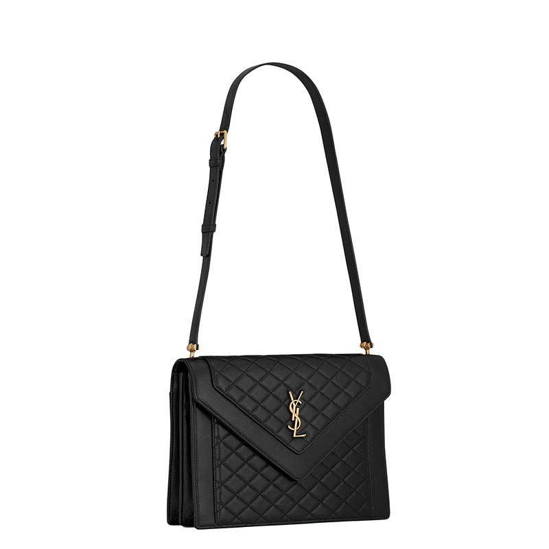 商品Yves Saint Laurent|SAINT LAURENT PARIS/圣罗兰 YSL 21秋冬新款GABY系列 女士黑色绗缝小羊皮翻盖单肩斜挎包,价格¥19570,第4张图片详细描述