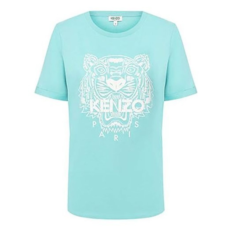 商品Kenzo|【现货】高田贤三 女士绿色白虎头棉质T恤,价格¥706,第4张图片详细描述