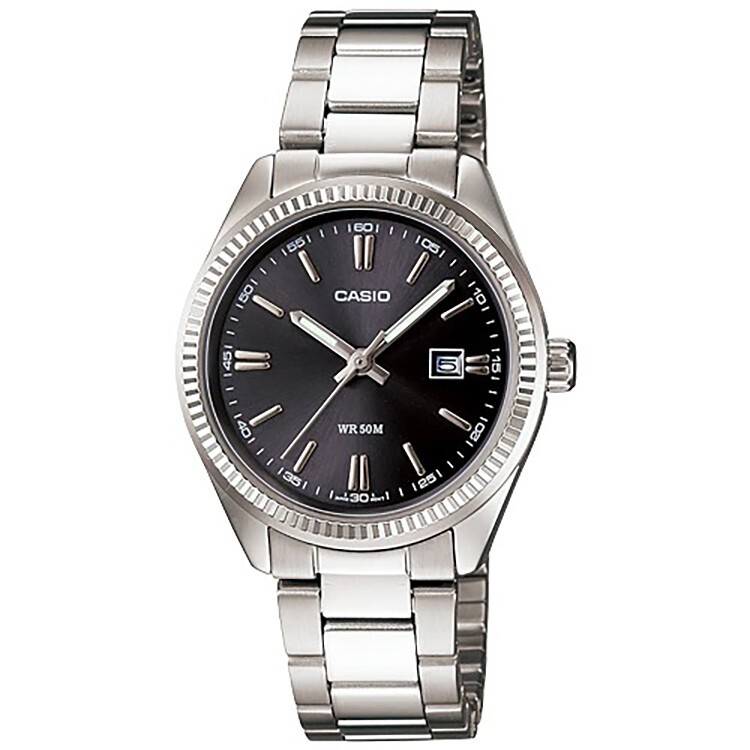 商品Casio|卡西欧（CASIO）手表 指针系列简约石英防水女表 钢带LTP-1302D-1A2-黑盘-LTP-1302D-1A2,价格¥267,第4张图片详细描述