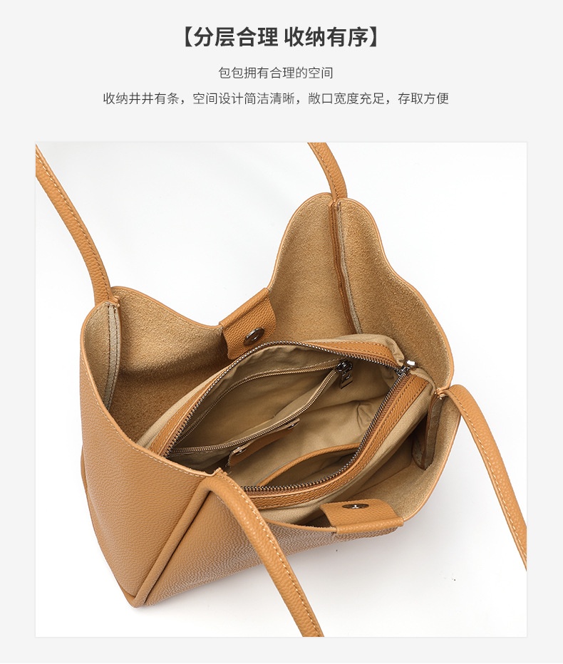 商品[国内直发] GLENVINTEN|格岚云顿真皮头层牛皮秋冬女包2022新款大包百搭潮通勤单肩包真皮质感大容量托特包,价格¥281,第8张图片详细描述