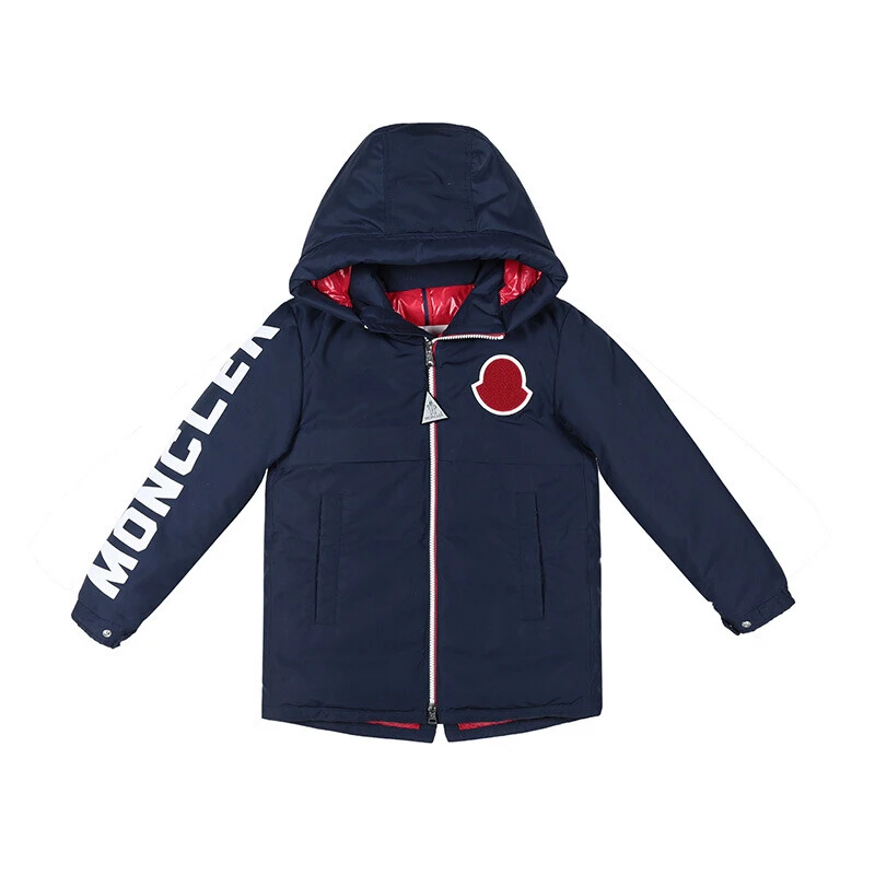 商品[国内直发] Moncler|MONCLER 男童海军蓝色连帽羽绒服 4236005-54A6F-741,价格¥7942,第1张图片详细描述