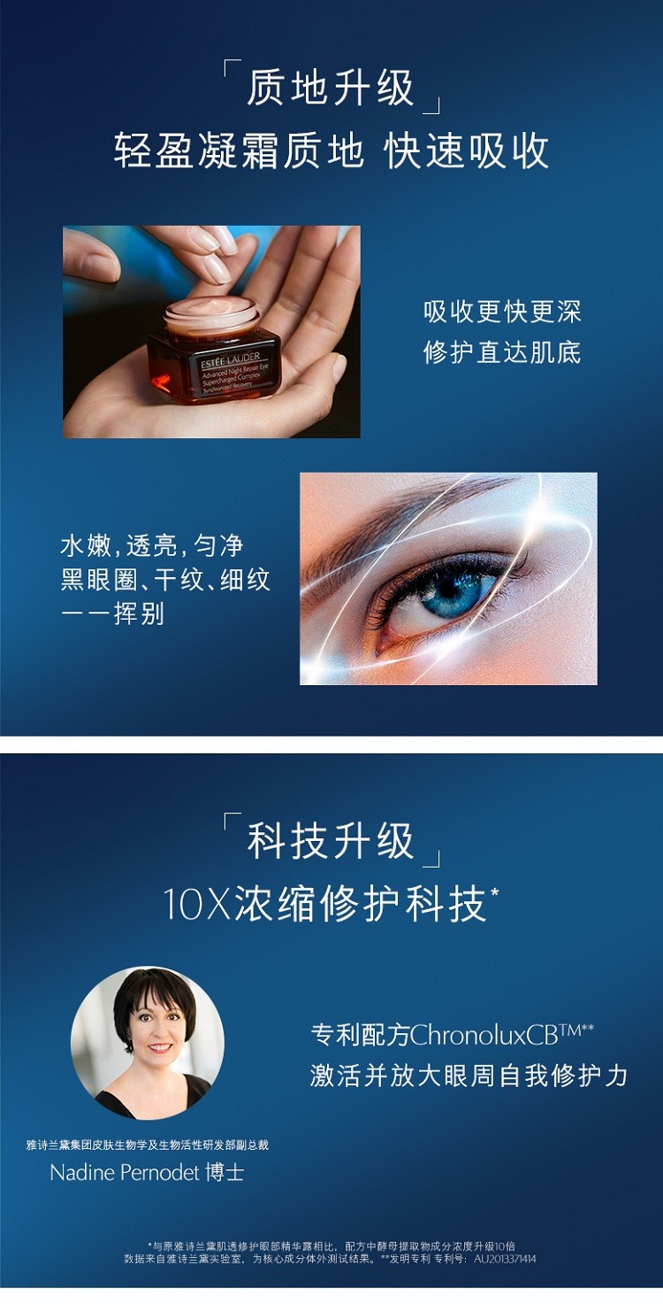 商品Estée Lauder|Estee Lauder雅诗兰黛 抗蓝光眼霜小棕�瓶特润修护精华眼霜15ML,价格¥362,第5张图片详细描述