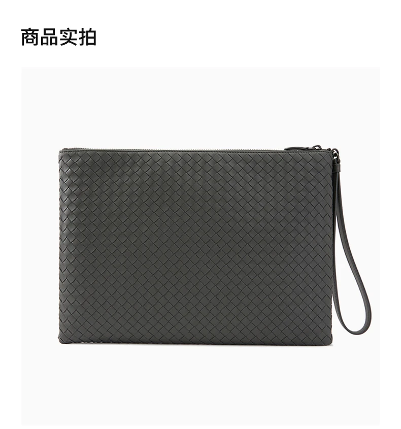 商品[国内直发] Bottega Veneta|BOTTEGA VENETA 浅灰色男士手拿包 442242-V001O-8522,价格¥7914,第4张图片详细描述