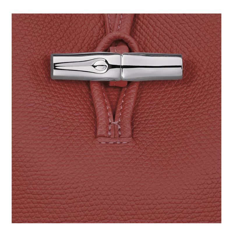 商品Longchamp|珑骧 Le Roseau系列超小号女士栗色皮革手提包 10279HFP404,价格¥4596,第7张图片详细描述
