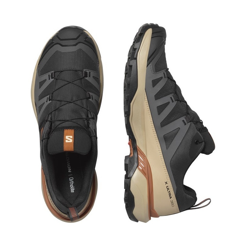 商品Salomon|Salomon萨洛蒙 X ULTRA 360 GORE-TEX系列男士深灰色/米色/焦糖棕纺织登山鞋,价格¥1342,第4张图片详细描述