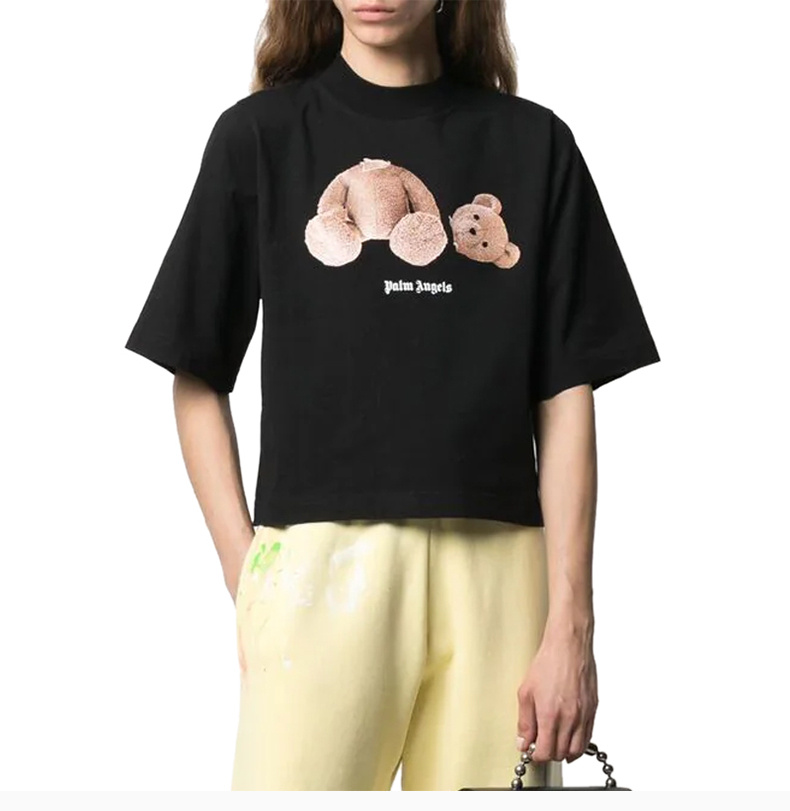 商品Palm Angels|Palm Angels 女士黑色断头熊短款短袖T恤 PWAA02-0S21JE-R001-1060,价格¥975,第7张图片详细描述