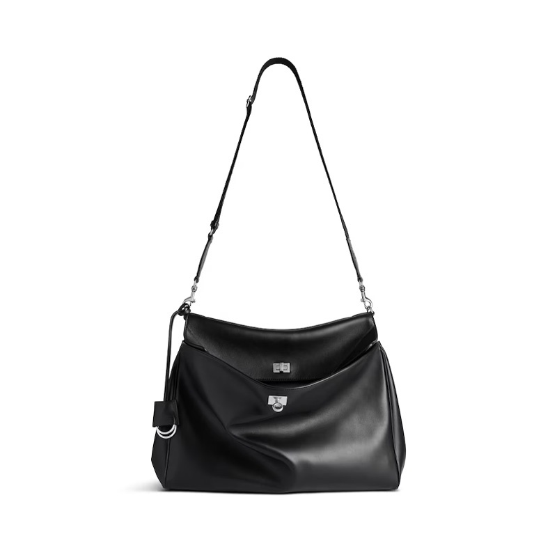 商品Balenciaga|巴黎世家男士光滑黑色小牛皮 Rodeo 邮差包 8218872ABOX1000,价格¥27103,第11张图片详细描述