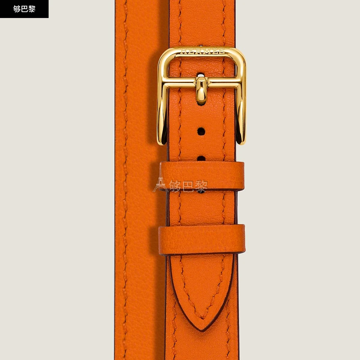 商品Hermes|【预售】 爱马仕 24秋冬 女士 手表带 Bracelet pour Heure H Petit modèle 25 mm, double tour WKB0046WK93107,价格¥4308,第3张图片详细描述