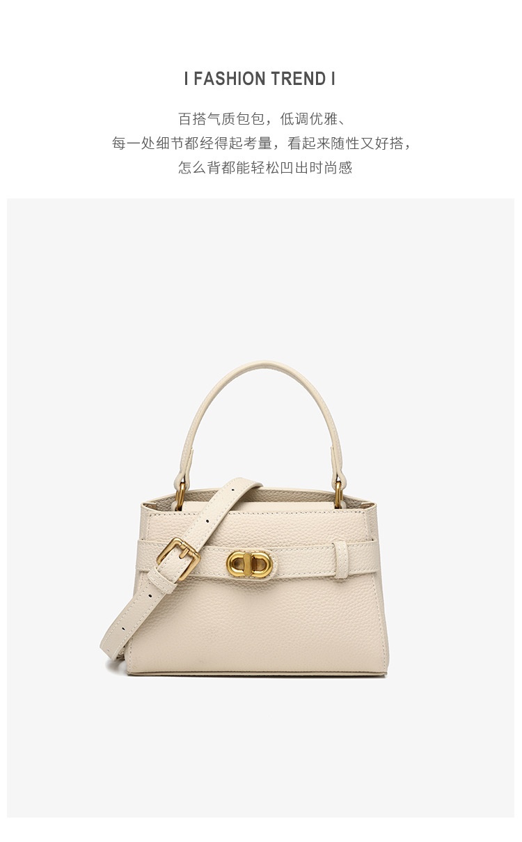 商品[国内直发] GLENVINTEN|格岚云顿新款潮流手提小凯莉包百搭时尚小包包真皮女士高级感单肩斜挎包,价格¥338,第4张图片详细描述