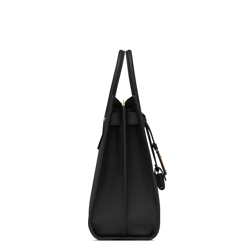 商品Yves Saint Laurent|SAINT LAURENT PARIS/圣罗兰 YSL 22春夏新款SAC DE JOUR系列 男士大号黑色粒面皮革金锁金扣单肩手提包,价格¥22976,第3张图片详细描述