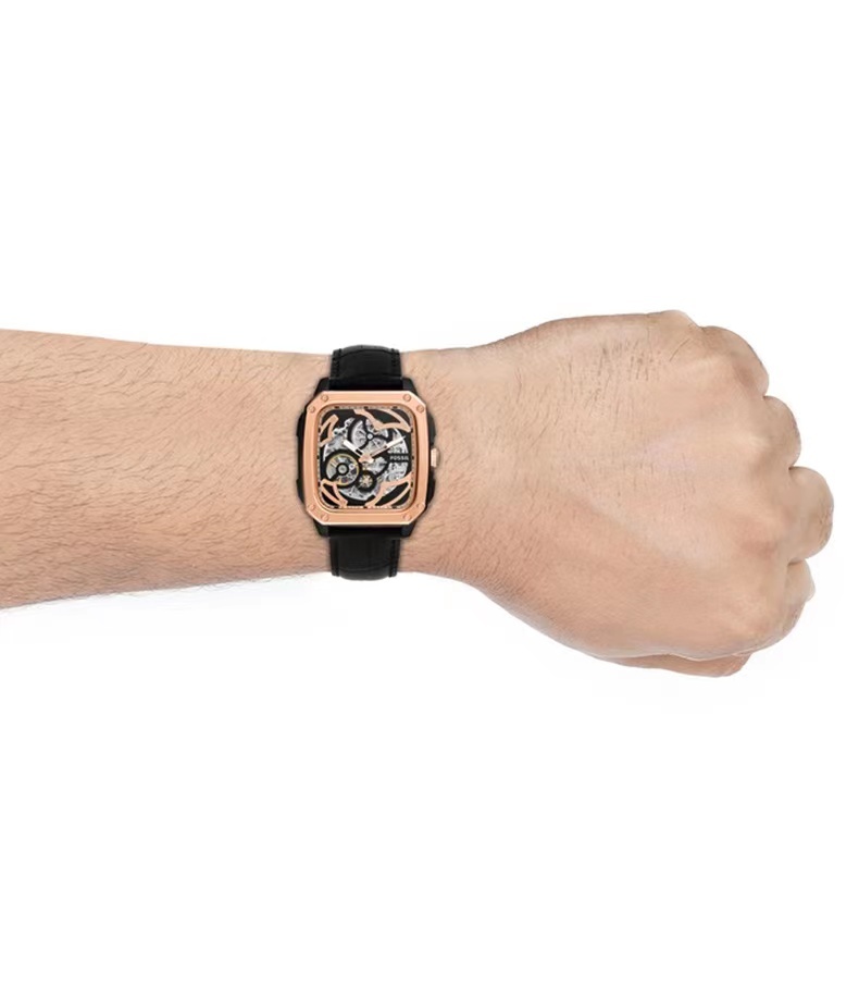 商品[国内直发] Fossil|Fossil镂空小方块机械表自动黑色潮流个性表BQ2572,价格¥585,第3张图片详细描述