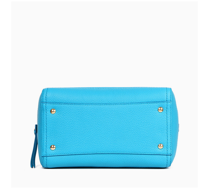 商品[国内直发] Salvatore Ferragamo|Salvatore Ferragamo 菲拉格慕 女士ADDY系列蓝色牛皮荔枝纹手提单肩斜挎休闲包 21-F565-0656475,价格¥4447,第5张图片详细描述