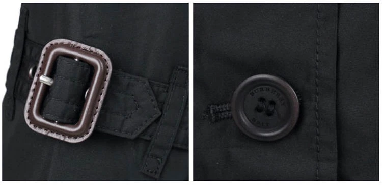 商品Burberry|Burberry 博柏利 男士黑色简约棉风衣 3873049,价格¥4467,第4张图片详细描述