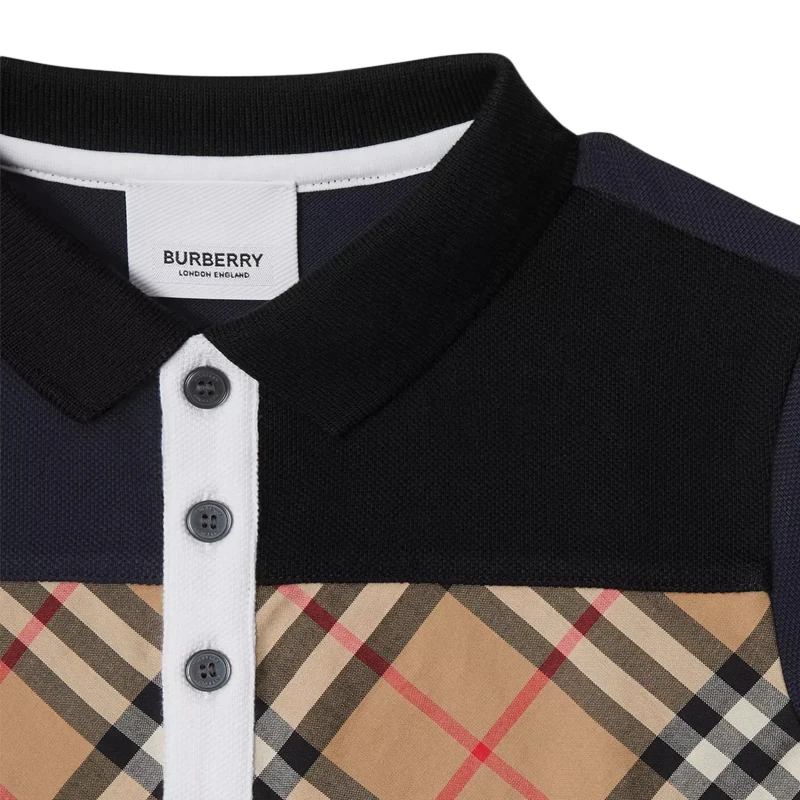 商品Burberry|BURBERRY 黑色男童POLO衫 8010023,价格¥848,第3张图片详细描述