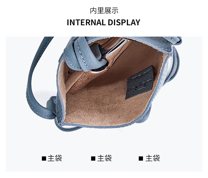 商品[国内直发] Longchamp|珑骧手机包奢侈品 女士灰蓝色皮质挂脖钱包卡包礼物送女友卡夹34180 HPN 569,价格¥934,第4张图片详细描述