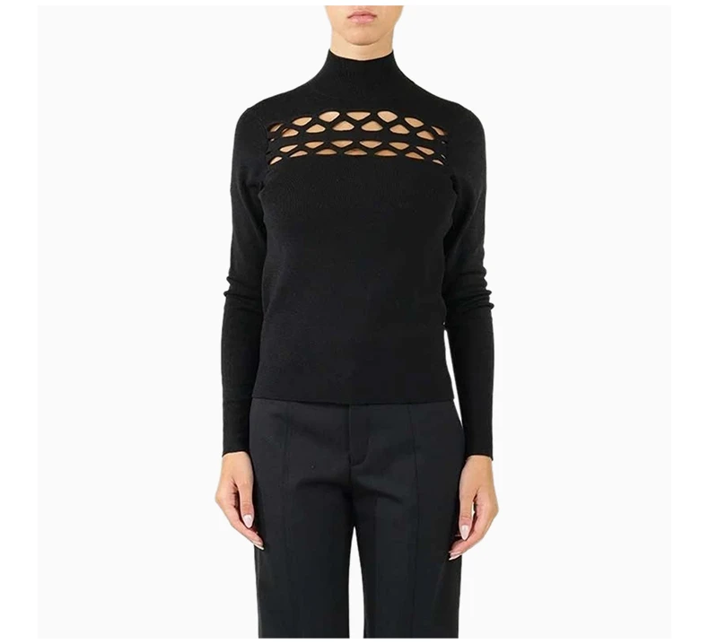商品Chloé|CHLOE' 黑色女士针织衫/毛衣 C21AMP27-670-001,价格¥2128,第6张图片详细描述