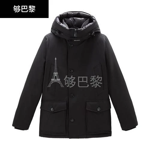 商品Woolrich|【特惠8.7折】包邮包税【预售7天发货】 WOOLRICH 男士 大衣 Arctic Ramar Cloth 面料带帽防寒短上衣  WOOWQPS9BCK,价格¥6653,第3张图片详细描述