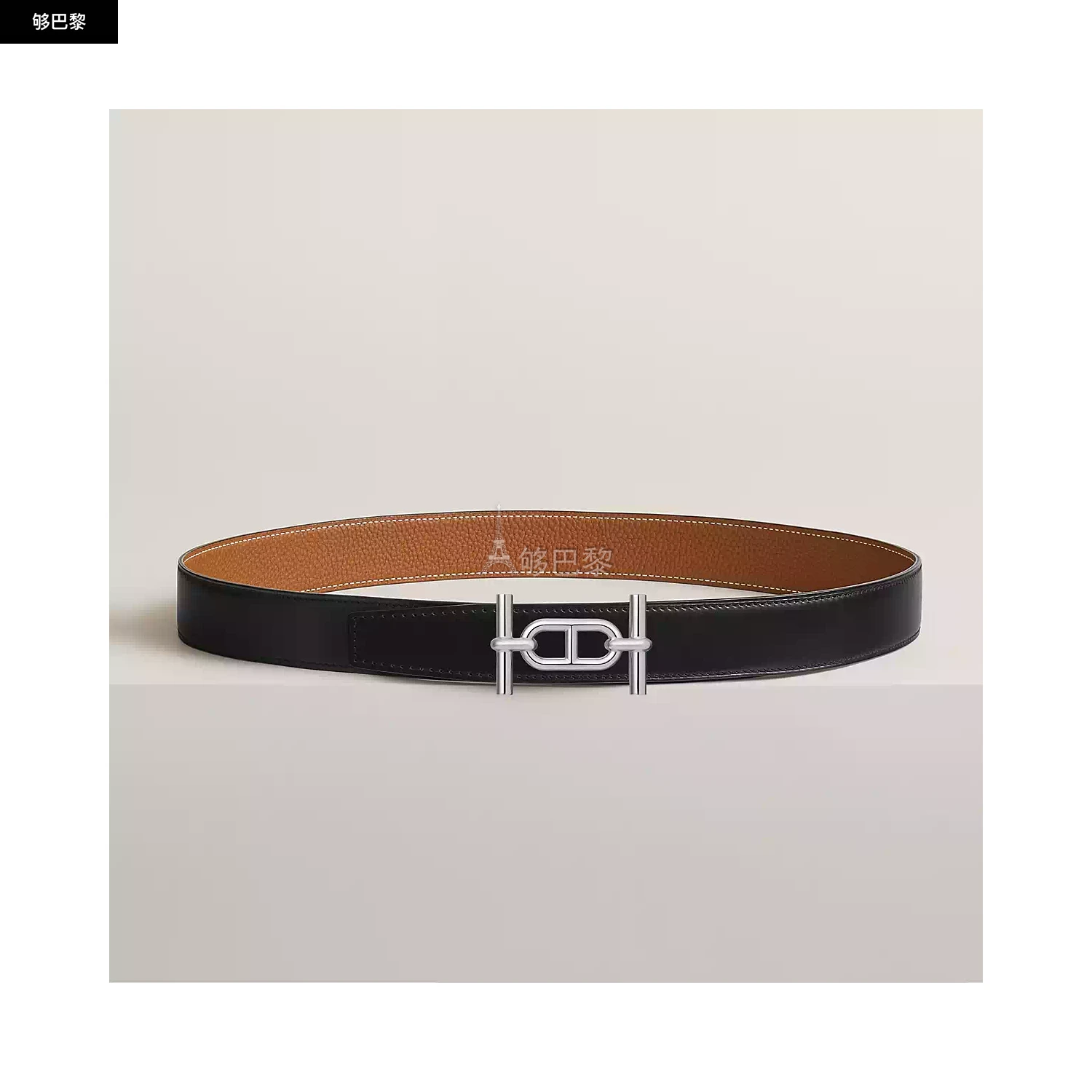 商品Hermes|【预售】 爱马仕 25春夏 男士 腰带 Boucle de ceinture Ancre & Cuir de ceinture réversible 32 mm H011667UK05 | H073967CAAA ,价格¥8097,第2张图片详细描述