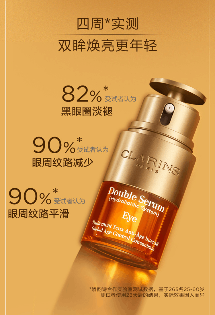 商品Clarins|Clarins娇韵诗双萃焕活眼部精华20ML淡化细纹修护霜眼霜,价格¥542,第6张图片详细描述