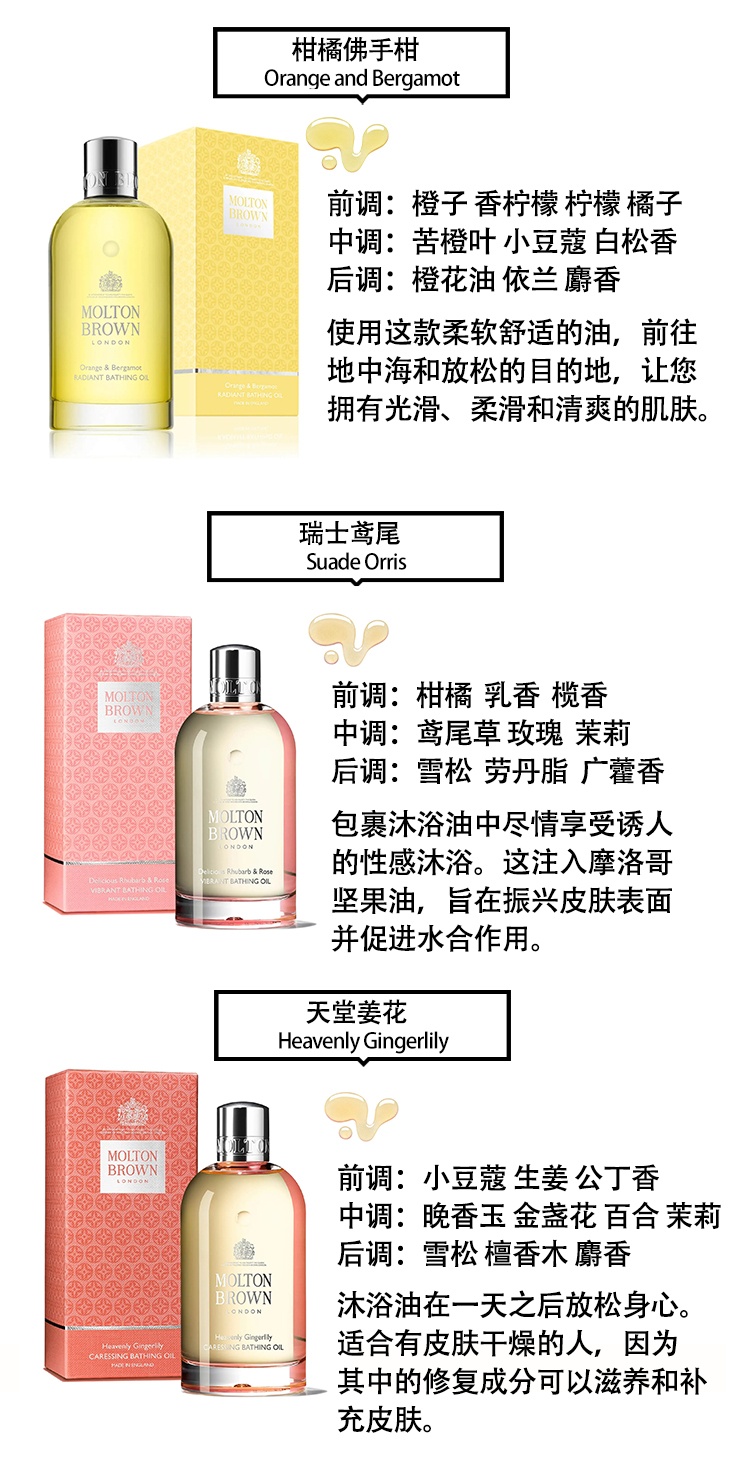 商品Molton Brown|molton brown摩顿布朗全系列沐浴油200ml 沉香金箔GOLD,价格¥392,第5张图片详细描述