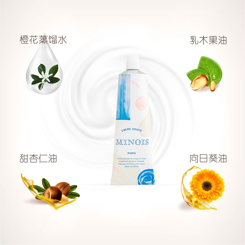 商品Minois paris|Minois Paris宝宝面霜 新生婴幼儿童秋冬润肤身体乳保湿面霜100ml,价格¥217,第5张图片详细描述