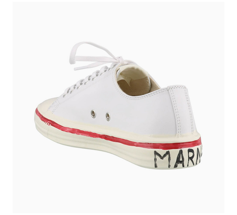 商品Marni|MARNI 女士白色带徽标字样的皮革系带运动鞋 SNZW006802-P3350-ZI526,价格¥1355,第8张图片详细描述