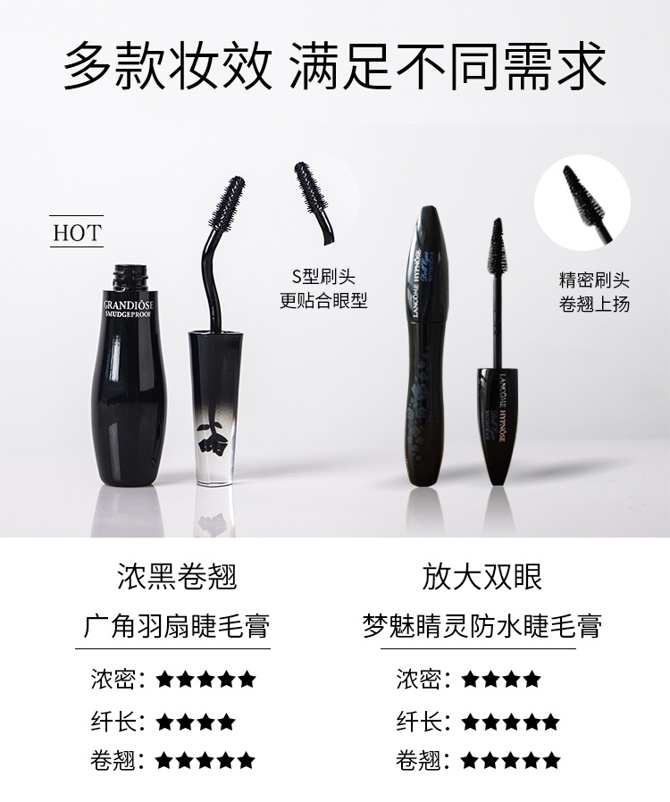 商品Lancôme|兰蔻 广角羽扇防晕染睫毛膏 天鹅颈睫毛膏 10g 防水纤长卷翘,价格¥205,第4张图片详细描述