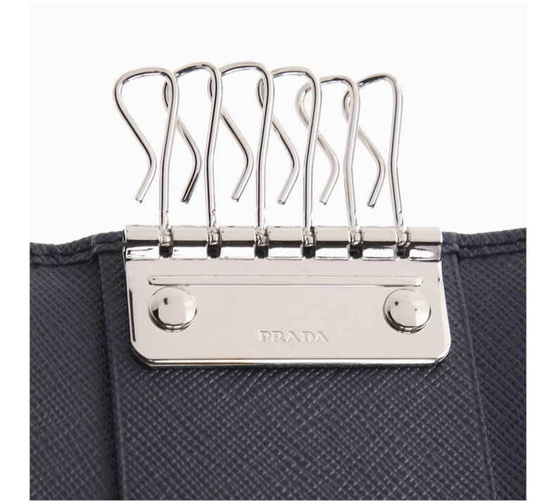 商品Prada|PRADA 男士海军蓝色皮革钥匙包 2PG222-QHH-F0216,价格¥2354,第8张图片详细描述