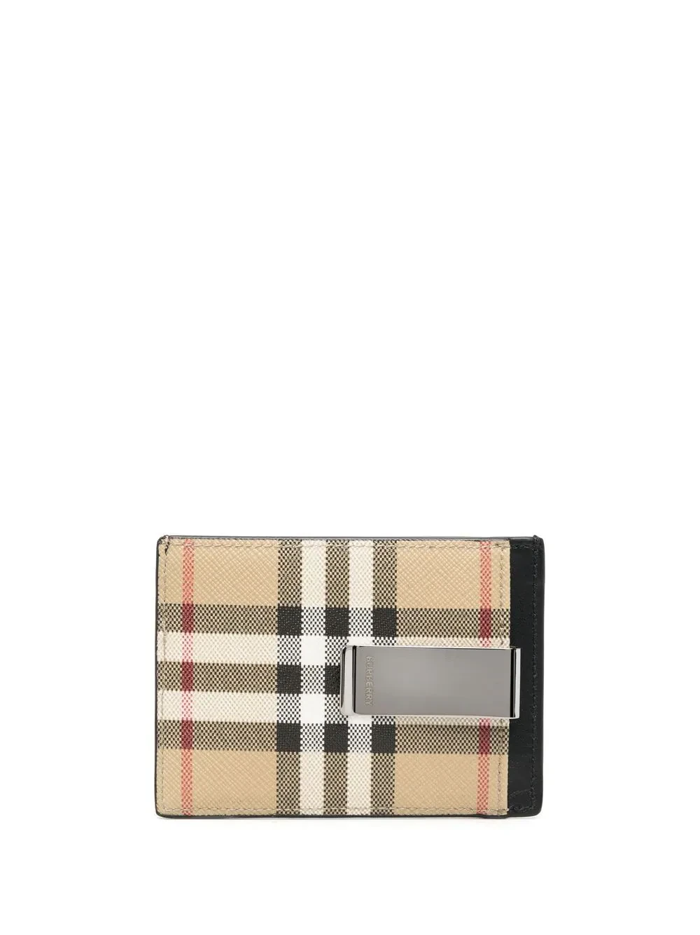 商品Burberry|BURBERRY 男女同款黑色拼经典格纹皮革卡夹 8057943,价格¥1587,第1张图片详细描述