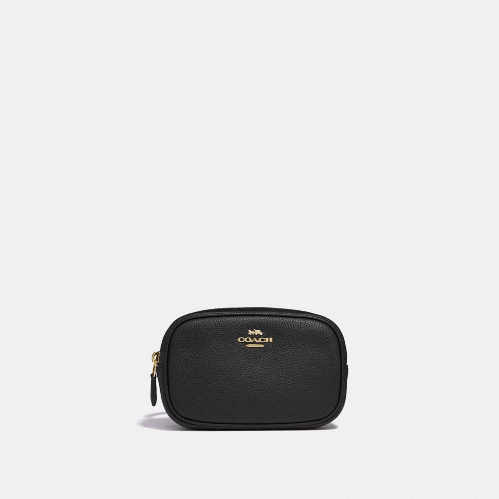 商品[国内直发] Coach|COACH女包蔻驰 奢侈品 女士简约时尚黑色皮质单肩斜挎腰包小号手拿包礼物送女友 39938 GDBLK,价格¥740,第3张图片详细描述