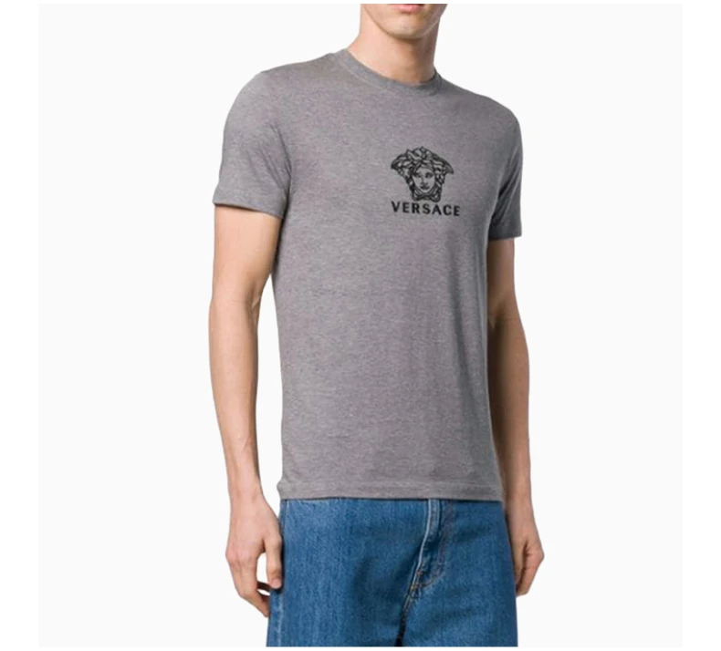 商品Versace|VERSACE 范思哲 男士灰色棉质T恤 A82396-A224589-A904B,价格¥2266,第1张图片详细描述